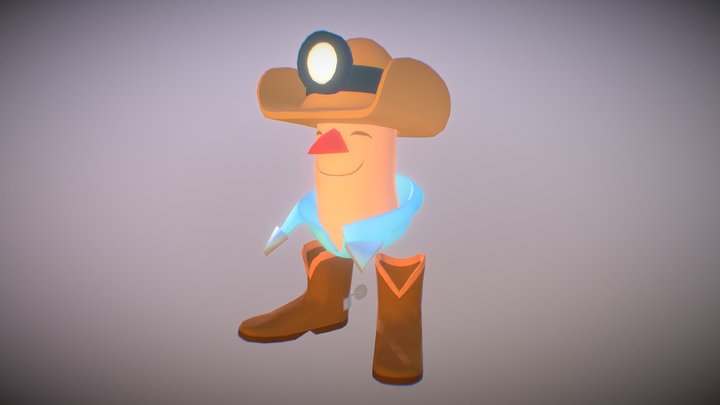 Cowboy Character - Cave Coaster 3D Model