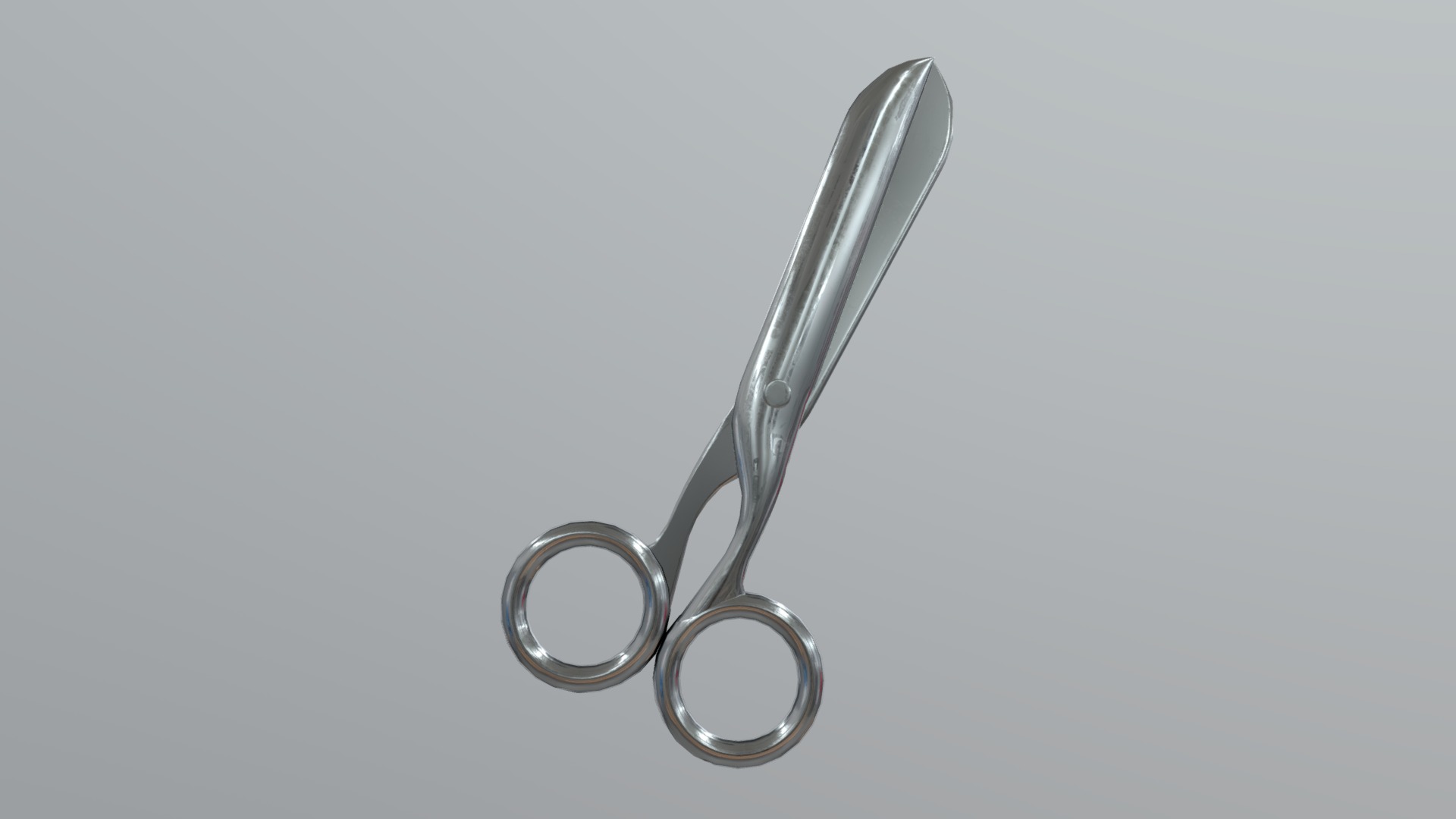 3D model Scissors 2 - This is a 3D model of the Scissors 2. The 3D model is about a silver spoon with a handle.