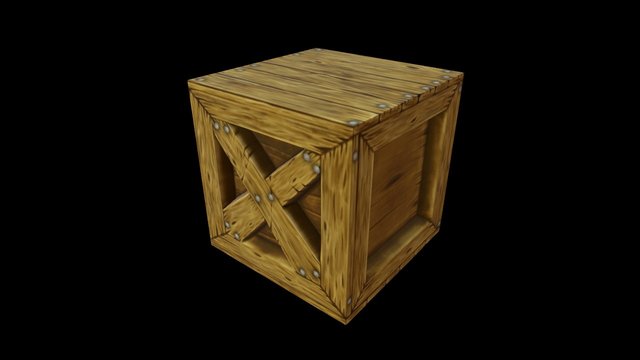 Stylized Crate 3D Model