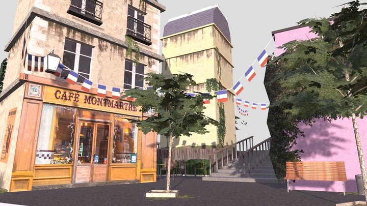 Cityscene Montmartre 3D Model