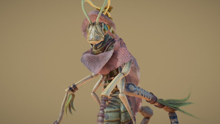 Brave little grasshopper 3D Model