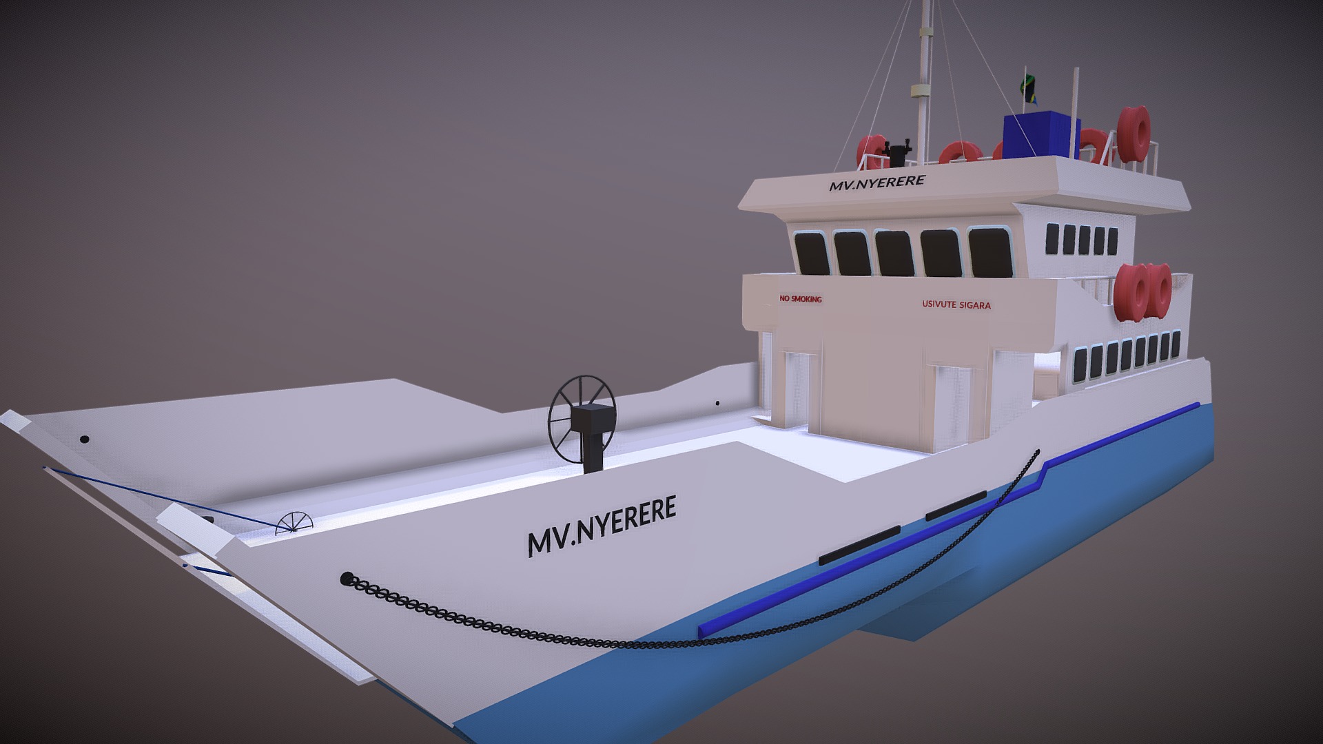 3D model MV Nyerere – Tanzania Ferry - This is a 3D model of the MV Nyerere - Tanzania Ferry. The 3D model is about diagram.