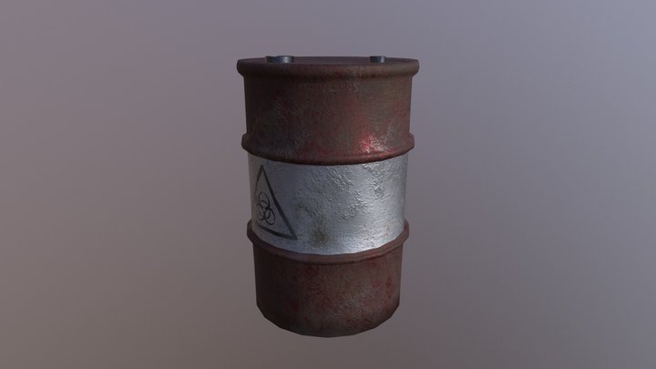 Metal Barrel Alternate Texture 3D Model