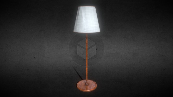 Wooden Floor Lamp 3D Model