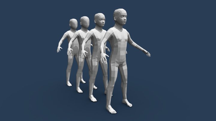 Low Poly Boy Base Mesh 3D Model