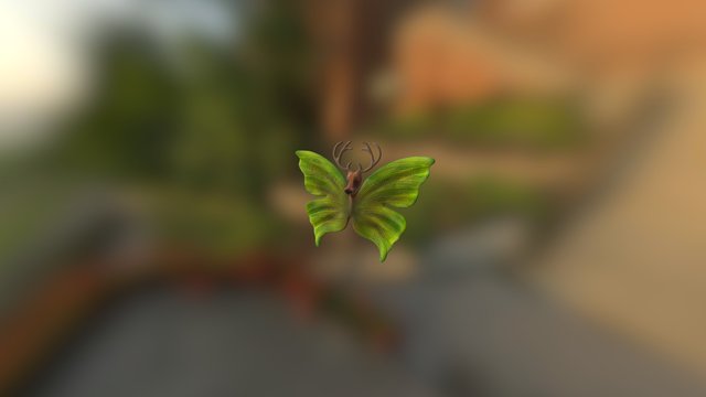 Deer-Butterfly 3D Model