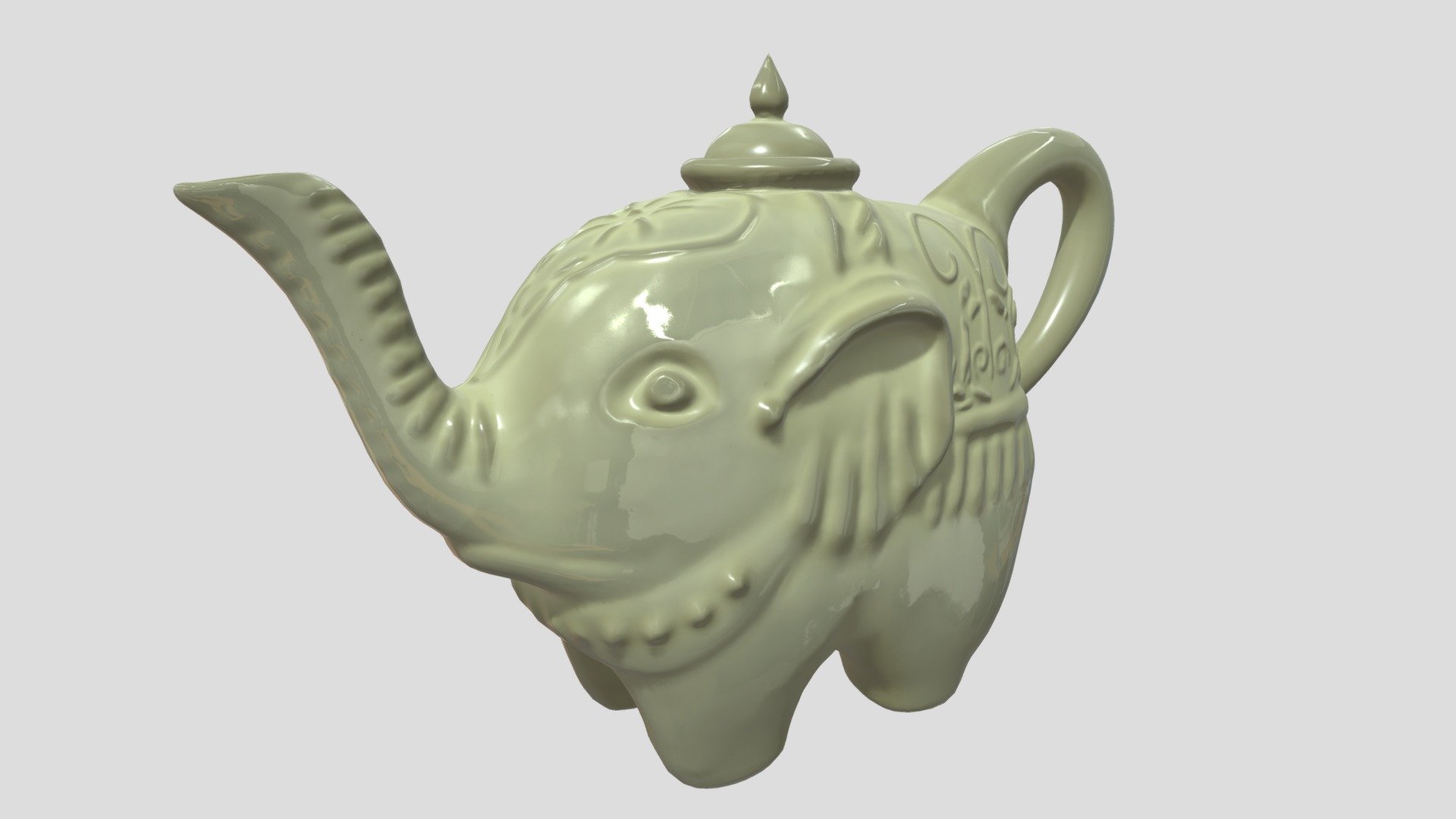 Elephantshaped Teapot Lowpoly 3D model Download Free 3D model by 3DHArt [476b832] Sketchfab