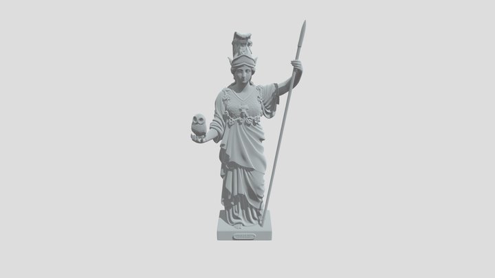 Athena with Owl and Spear 3D Model