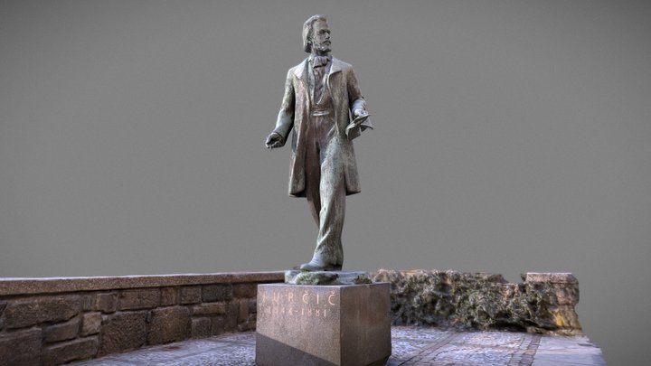 Josip Jurčič Statue 3D Model