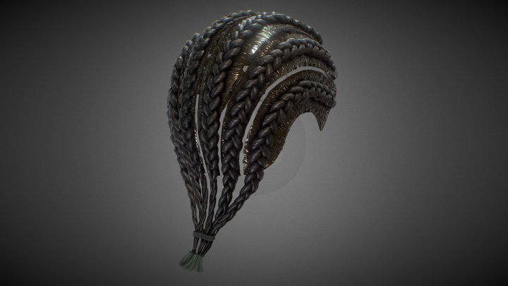 Braids Hairstyle 3D Model
