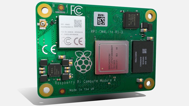 Raspberry Pi Compute Module 4 Lite (CM4Lite) 3D Model
