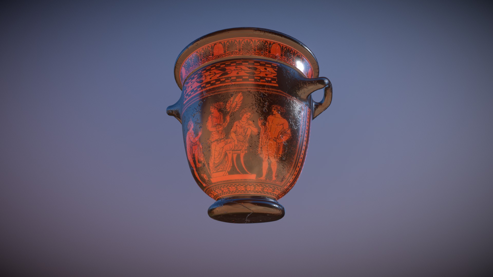 3D model Bell Krater - This is a 3D model of the Bell Krater. The 3D model is about a glass mug with a painting on it.
