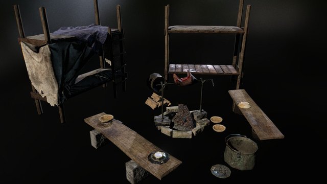 Refugee camp assets 3D Model