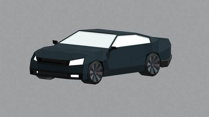 Low poly car rigged 3D Model