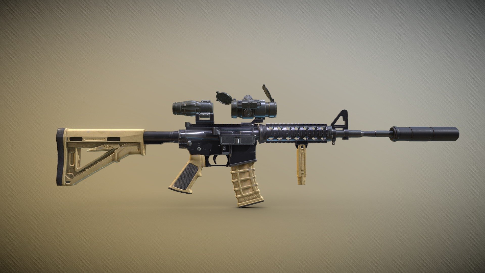 Assault Rifle M4A1 - 3D model by JuegoStudio [4773a28] - Sketchfab