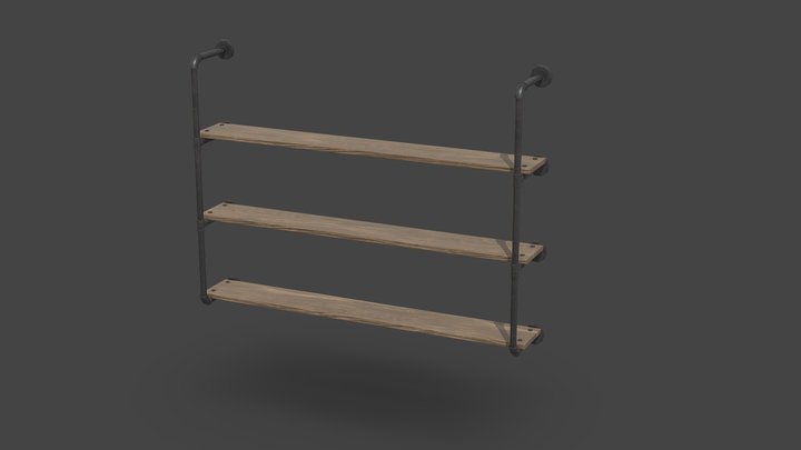 Modern Wall Rack 3D Model