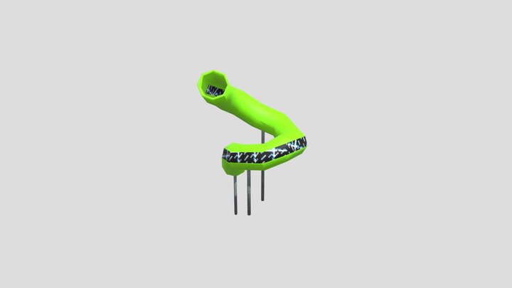 Green slide Scary Baboon 3D Model