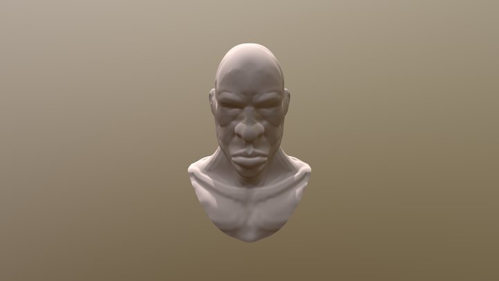 Thug head skinnnned low 3D Model