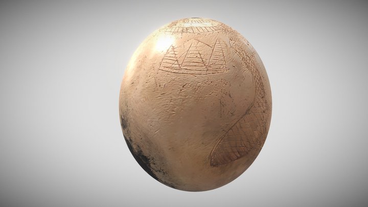 6000 years old Egg depicts the Pyramids and Nile 3D Model