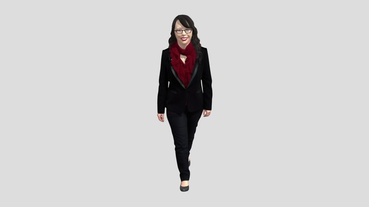 Confident Professional in a Red Scarf – Modello 3D gratuito STL