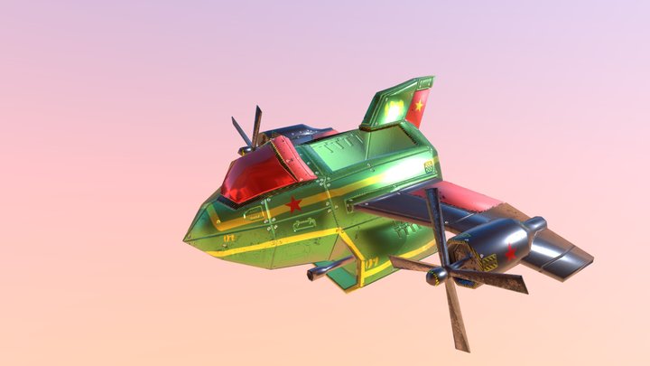 Space Plane (Low Poly Mesh with Animations) 3D Model