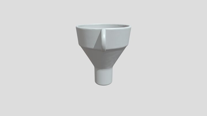 Dark plastic funnel with handle 3D Model