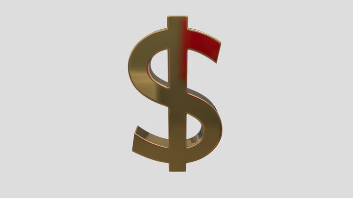 Dollar_golden_symbol 3D Model