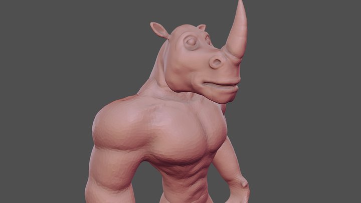 humanoid rhino 3D Model