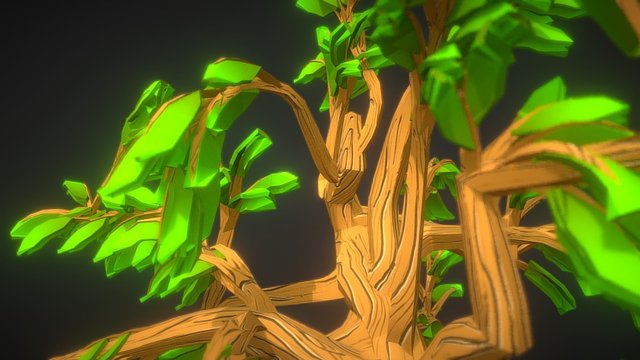 Lowpoly Fantasy Cartoon Game Tree 01 3D Model