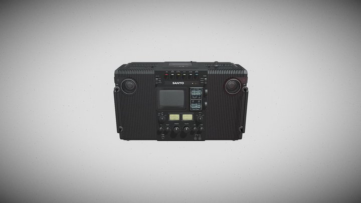 Vintage SANYO MT‑4270 TV/Radio/Cassette Boombox 3D Model