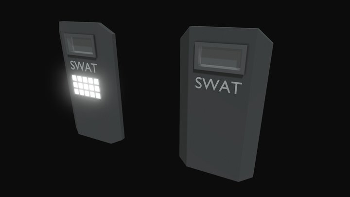 Swat Balistic Shield Low Poly 3D Model