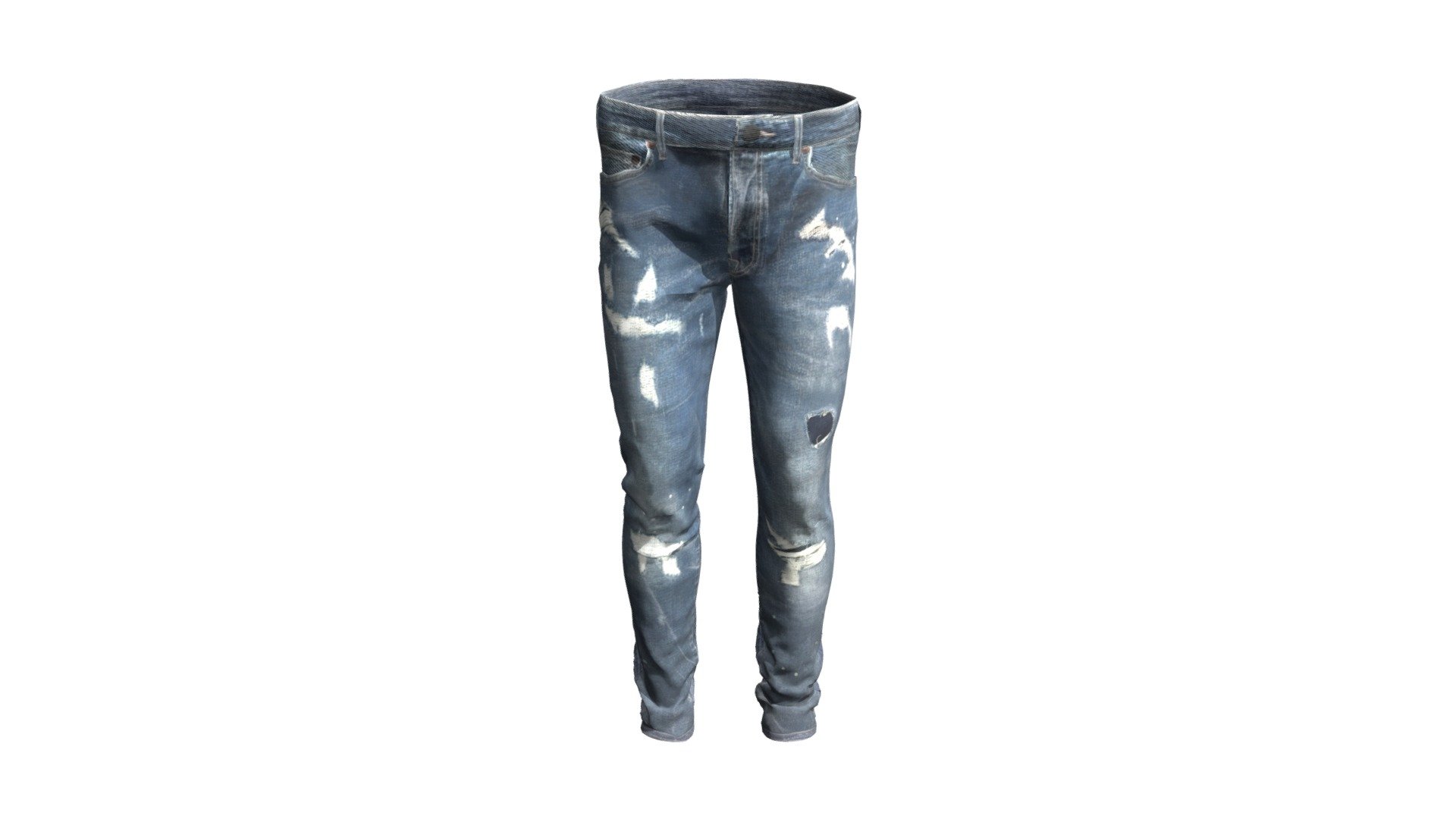 3D model Ladies Boyfriend Jeans Pants VR / AR / low-poly