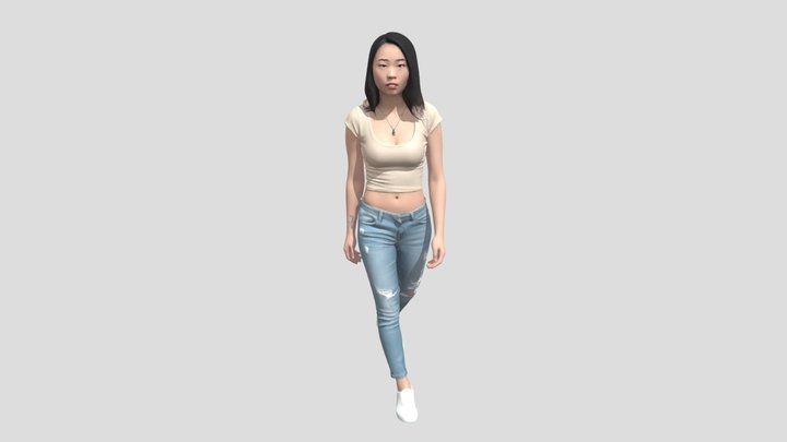 Casual Crop Top With Ripped Jeans – Modelo 3D gratuito STL