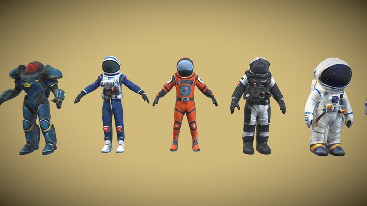 Astronauts Collection 3D Model