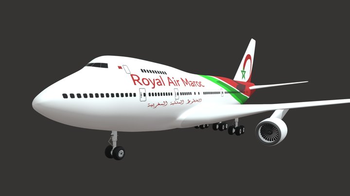 Airplane "Boeing 747"   الخطوط الملكية المغربية 3D Model