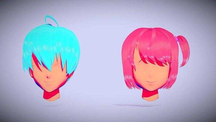 Anime-Hair 3D Model