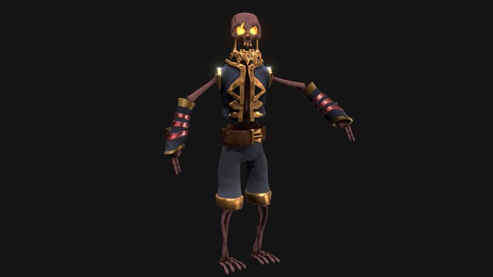 Stylised Skeleton Pirate 3D Model