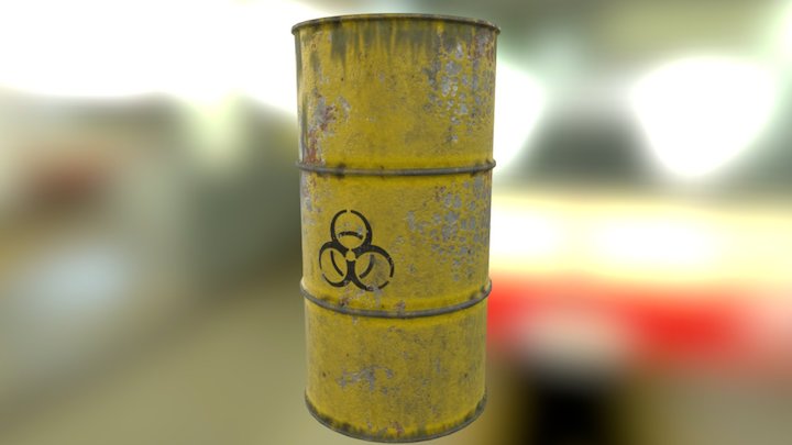 Rusted Toxic Waste Barrel 3D Model