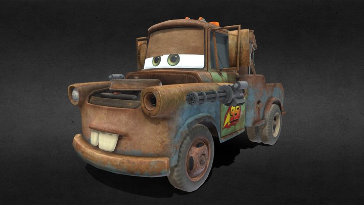 Cars 2 The Videogame - Mater With Machine Guns 3D Model