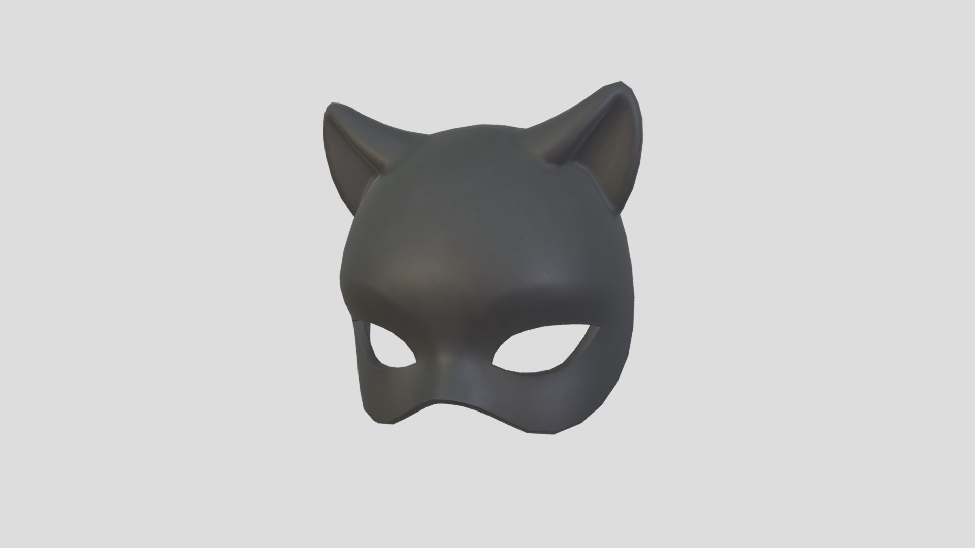 3D model Cat Mask - This is a 3D model of the Cat Mask. The 3D model is about a black mask with a white background.