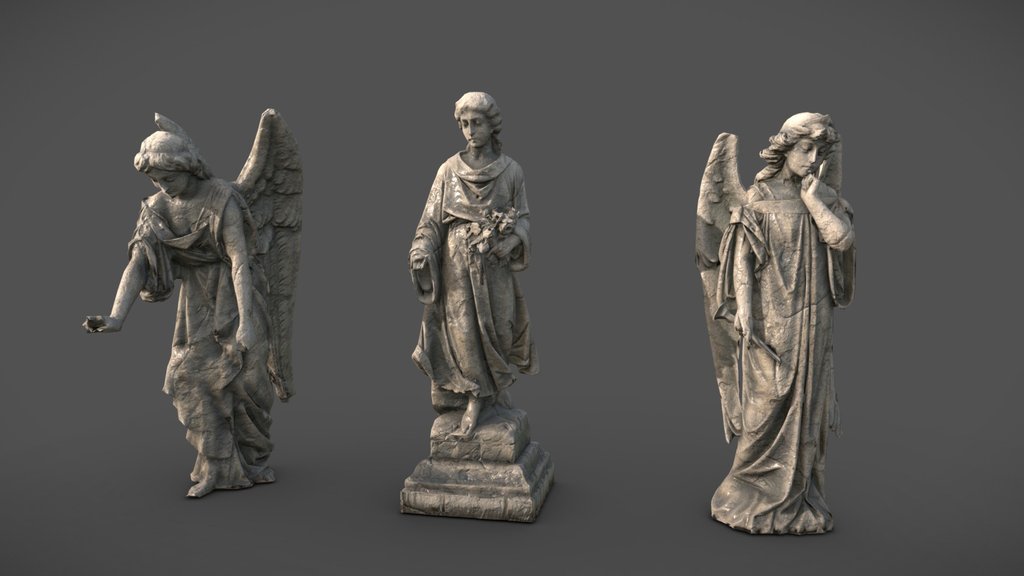 free Angels Statues - Retopoed (kinda)