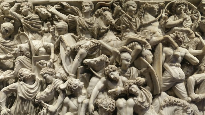 Ludovisi Battle Sarcophagus detail, Rome (Italy) 3D Model