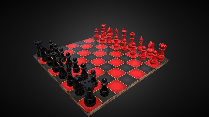 Chess (Black and Red) 3D Model