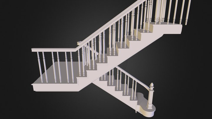 Renderstuff-u-form-stairway Obj 3D Model