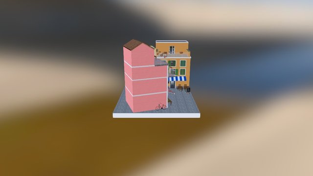 Cinque terre (Manarola) - City scene 3D Model