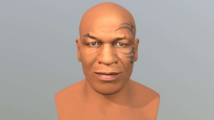 Mike Tyson bust for full color 3D printing 3D Model