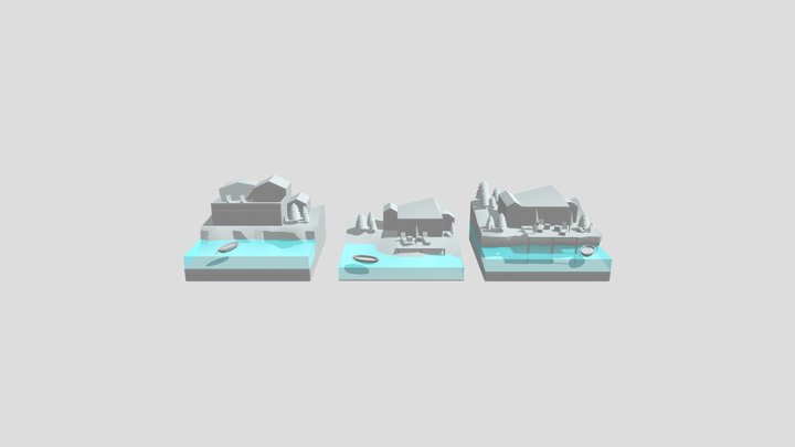 By The Ocean - Blockout 3D Model