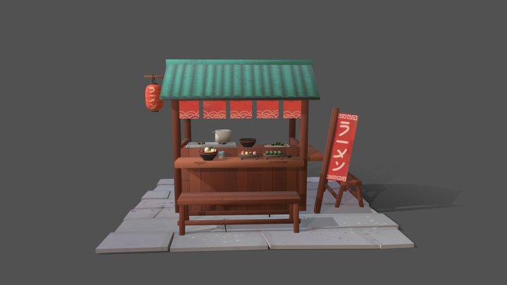 Japanese Ramen Shop 3D Model