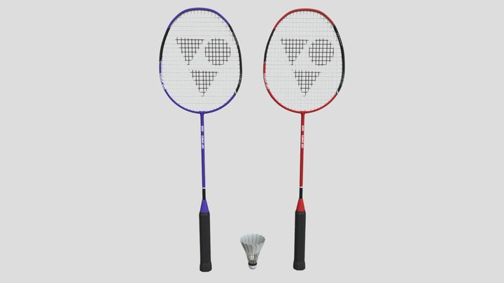 Badminton Raquet Set 3D Model
