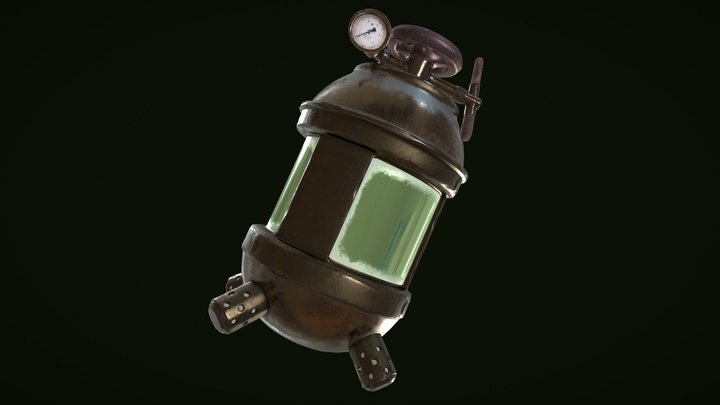 Steampunk Grenade 3D Model